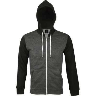 Afbeelding van SOLS Zilveren Unisex Sweatshirt Met Volledige Ritssluiting / Hoodie (Houtskool Mergel) Maat M