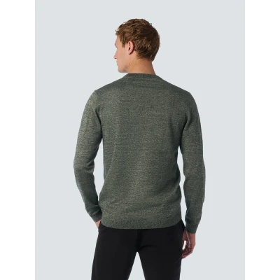 Afbeelding van No Excess Mannen Trui Met Ronde Hals: Tweekleurige Melange En Comfortabele Pasvorm Grijs XXXL