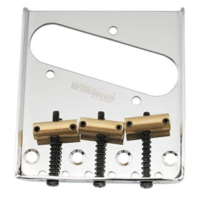 Afbeelding van Wilkinson WOT01 54mm Vintage Telecaster Brug 3 Messing Zadels voor Tele TL stijl Elektrische Gitaar, Chroom
