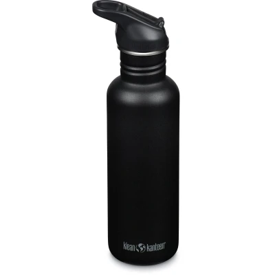 Afbeelding van Klean Kanteen Fiets drinkflessen Classic Narrow (Flip Sport) met drinkdop van roestvrij staal in de kleur zwart een volume 800 ml, 1011193