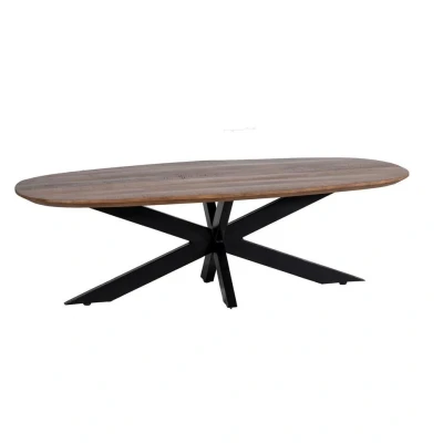 Afbeelding van Giga Meubel Salontafel Jordan Bruin Deens Ovaal 130cm