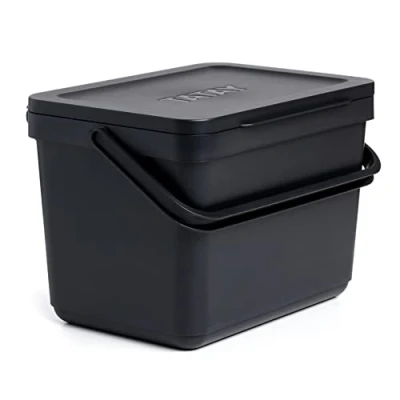 Afbeelding van TATAY 1105515 Biomulemmer keuken, 6L inhoud, polypropyleen, 100% gerecycled materiaal. Kleur zwart. Afmetingen 26,5 x 19 18,5 cm