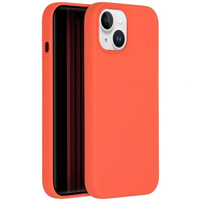 Afbeelding van Apple iPhone 15 MagSafe Hoesje Siliconen en TPU (zacht) Accezz Softcase/Backcover Oranje Telefoonhoesje