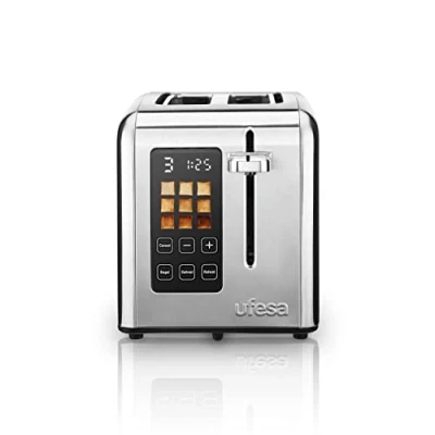 Afbeelding van Ufesa FutureToaster, Digitale Roestvrijstalen Broodrooster met 2 Sleuven, 950W, Scherm, 9 Roosterstanden Afbeelding, Ontdooifunctie, Opwarmfunctie en Annuleren, Speciaal Programma voor Bagels.
