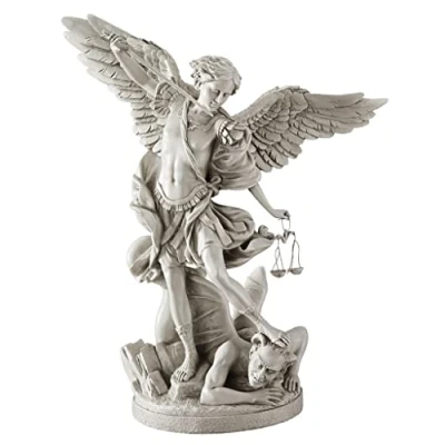 Afbeelding van Design Toscano EU1850 Religieus standbeeld van St. Michael de Aartsengel, Gallery, 43 cm, Polyresin, Antieke steen, Wit
