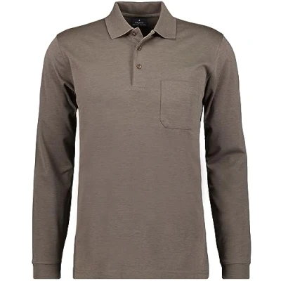 Afbeelding van RAGMAN Regular Fit Poloshirt lange mouw macchiato, Effen