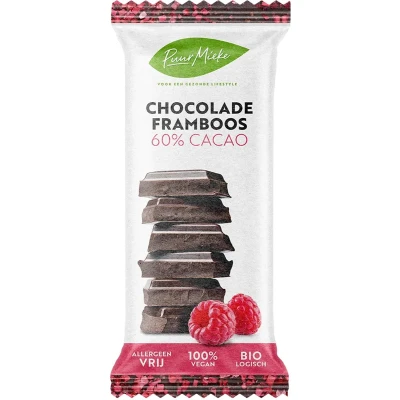 Afbeelding van Chocoladereep Framboos 60% Cacao BIO
