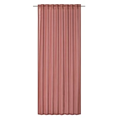 Afbeelding van Elbersdrucke gordijn met verborgen lussen Air 06 cognac rood halftransparant 255x140cm 201814 voor de woonkamer slaapkamer keuken hal kinderkamer