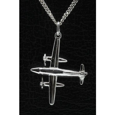 Afbeelding van Zilveren Propeller vliegtuig ketting hanger