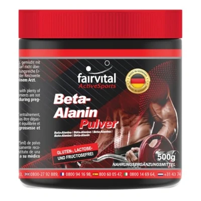 Afbeelding van Fairvital Beta Alanine 500 g poeder, VEGAN 100% zuivere β zonder toevoegingen Inclusief doseerlepel