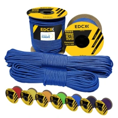 Afbeelding van EdcX 3 mm nylon paracord 425 (15, 30, 50 en 100 m) type II, 100% touw, strengen touw in vele kleuren (blauw, 15