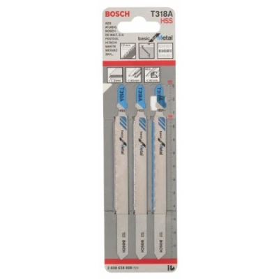 Afbeelding van Bosch Accessories 2608638698 Decoupeerzaagblad T 318 A, Basic for Metal, verpakking van 3 stuks stuk(s)