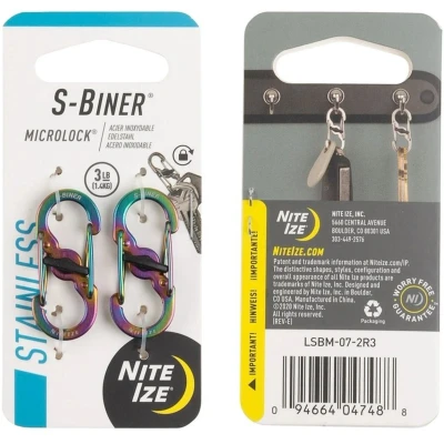 Afbeelding van Nite Ize S Biner Karabijnhaak Microlock 2 Pack Spectrum