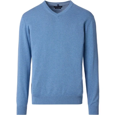 Afbeelding van Casa Moda Pullover V Hals Blauw Maat 4XL Heren Pullovers