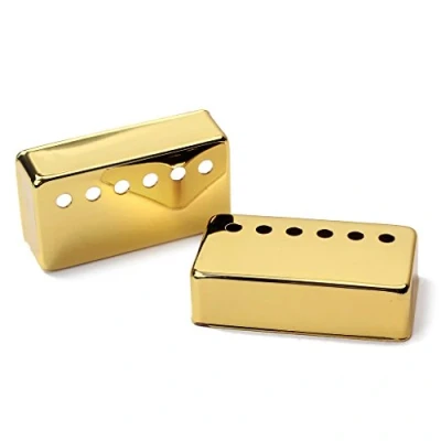 Afbeelding van Alnicov Set van 2 Humbucker pick up covers voor gitaar messing 50 mm/52 mm paalafstand past Gibson Les Paul gitaar, goud