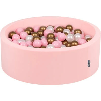 Afbeelding van KiddyMoon Schuim Ballenbak Voor Kinderen Met Ballen Ø 7 Cm Gemaakt In EU, Roze:Poeder Roze Parel Goud,90X30cm/300