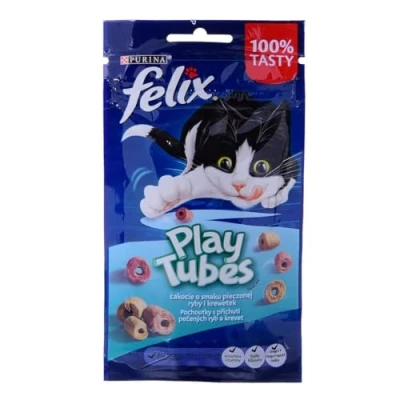 Afbeelding van FELIX Play Tubes Fish, Shrimps droogvoer voor de kat 50 g