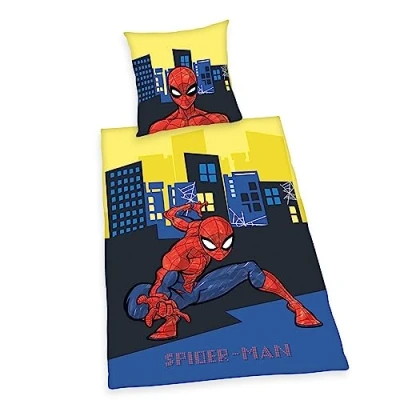 Afbeelding van Herding Spiderman beddengoedset, kussensloop 80 x cm, dekbedovertrek 135 200 met soepel lopende ritssluiting, katoen