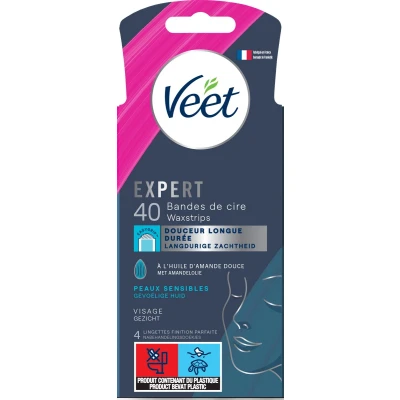 Afbeelding van Veet Expert Ontharingsstrips Gezicht Gevoelige huid 40 stuks