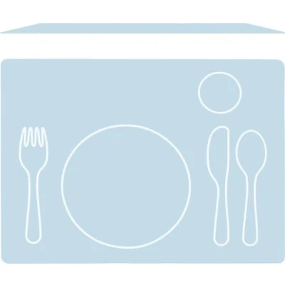 Afbeelding van Montessori Siliconen placemat voor kinderen, placemat, afwasbaar (babyblauw, 40 x 30 cm)