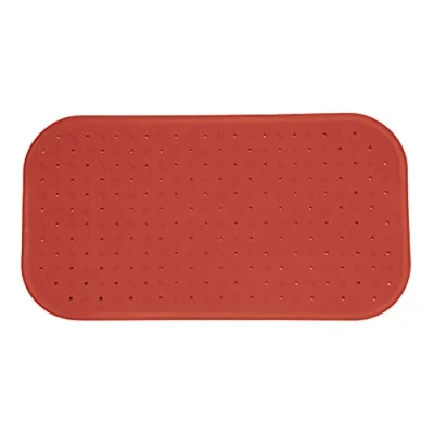 Afbeelding van MSV Douche/bad anti slip mat badkamer rubber terracotta 36 x 76 cm Badmatjes