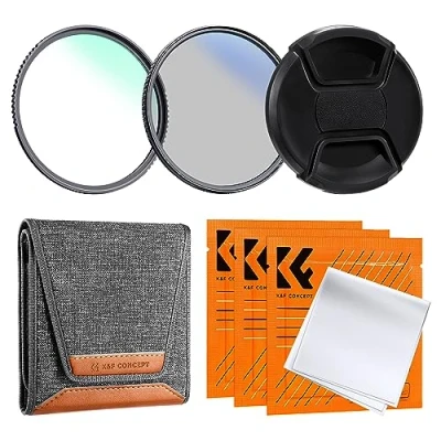 Afbeelding van K&amp;F Concept Nano K serie filterset 55 mm UV filter, polarisatiefilter (CPL), lensdop en opbergtas