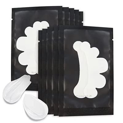 Afbeelding van Lunamoon oogpads voor wimperverlenging wimperpads wimpers wimperlifting kleuren oogpatches pad 50 paar (bloemen zwart)