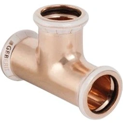 Afbeelding van Geberit mapress t stuk 90 graden koper met ciir afdichtring 35mm x persmof 61006
