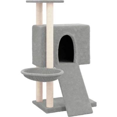 Afbeelding van vidaXL Kattenmeubel met sisal krabpalen 96 cm lichtgrijs