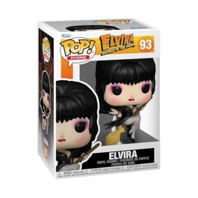 Afbeelding van Funko Pop! Icons: Elvira Mistress Of The Dark Broom figuur van vinyl om te verzamelen cadeau idee officiële merchandising speelgoed voor kinderen en volwassenen