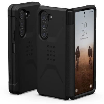 Afbeelding van Samsung Galaxy Z Fold 5 Hoesje Kunststof UAG Hardcase/Backcover Zwart Telefoonhoesje Shockproof/Valbescherming