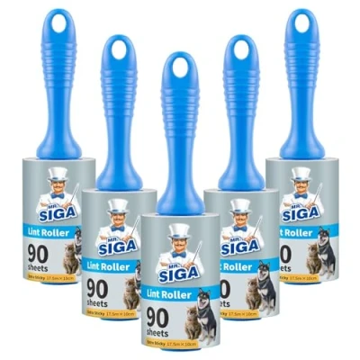 Afbeelding van MR.SIGA Extra kleverige pluizenroller, pluizenverwijderaar huisdierhaar, totaal 450 vellen, 5 pak