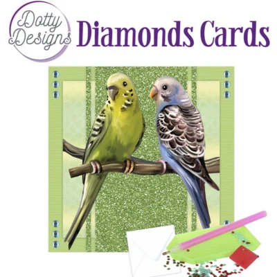 Afbeelding van Dotty Designs Diamond Cards Parakeets