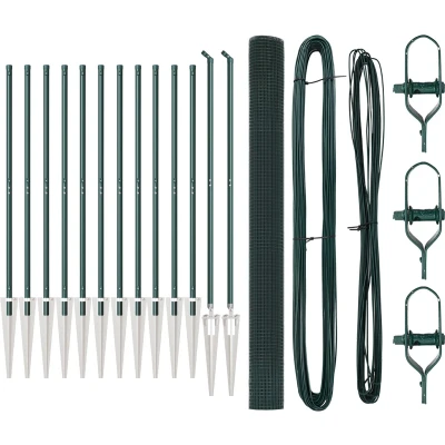 Afbeelding van vidaXL PVC Heuvelpaalset Set van 2 Groen 25 x 1.5 m Duurzaam