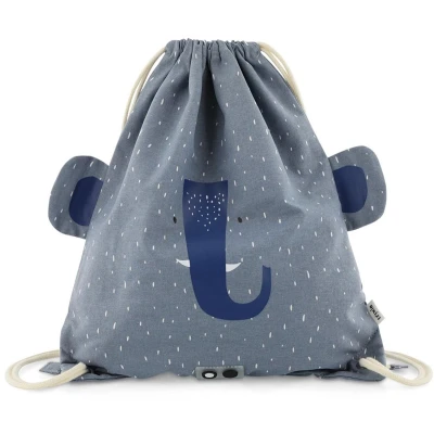 Afbeelding van Trixie Mrs. Elephant Drawstring Bag light blue Kindertas Schooltas