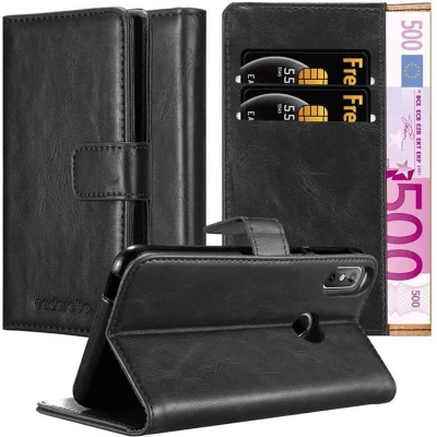 Afbeelding van Cadorabo Hoesje geschikt voor Cubot J3 PRO in ZWART GRAFIET Beschermhoes met magnetische sluiting, standfunctie en kaartvakje Book Case Cover Etui
