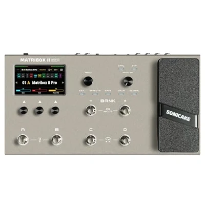 Afbeelding van SONICAKE Multi effecten met Expression Pedal Gitaar Bass Amp Modeling IR Cabinets Simulatie FX Loop MIDI Stereo OTG USB Audio Interface 4,3&quot; Kleur Touchscreen Matribox II Pro