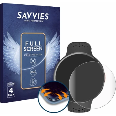 Afbeelding van Savvies Screenprotector voor Polar Pacer Pro Folie Beschermfolie transparant volledig dekking (4 Stuks)