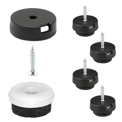 Afbeelding van WAGNER QuickClick® Viltglijders Meubelglijders I set van 4 om vast te schroeven 4x basisdeel+schroef+glijderinzet verwisselbaar vilt robuust NATURAL Ø 20 mm Made in Germany 15785100