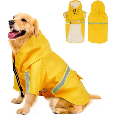 Afbeelding van Dutchwide Hondenjas Regenjas Hond Geel Maat M