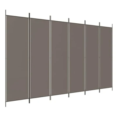 Afbeelding van vidaXL Kamerscherm met 6 panelen 300x220 cm stof antracietkleurig, scheidingswand, decoratief scherm, kamerafscheiding, ruimteverdeler