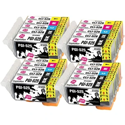 Afbeelding van INK INSPIRATION® Vervanging voor Canon PGI 525 CLI 526 Inktcartridges 20 Stuks, Gebruik met Pixma MG5350 MG5250 MG5150 MG6150 MG6250 iX6550 iP4850 iP4950 MX895 MX885 MG8150 MG8250