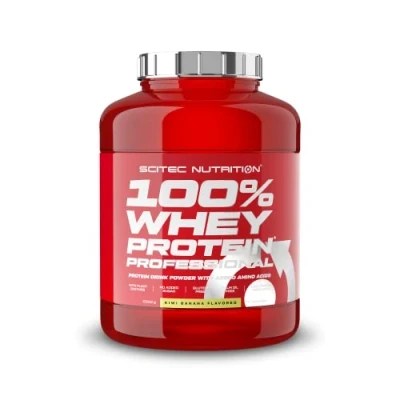 Afbeelding van Scitec Nutrition 100% Whey Protein Professional Verrijkt met extra aminozuren &amp; spijsverteringsenzymen Glutenvrij Zonder palmolie, 2.35 kg, Kiwi banaan