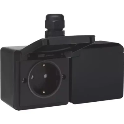 Afbeelding van Niko Hydro Opbouw WCD 2V Horizontaal 761 37848 Zwart