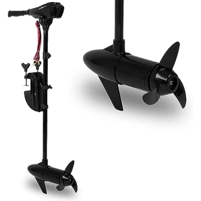 Afbeelding van EBERTH Vuitenboordmotor, elektrische motor boot, 86 lbs stuwkracht, 24V, vergunningsvrij, opblaasbare boot motor, 5 versnellingen vooruit, 3 achteruit, bootmotor