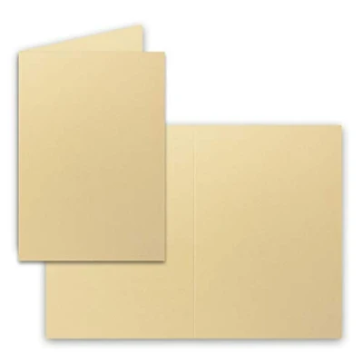 Afbeelding van 25 x vouwkaarten DIN A6 in karamel blanco dubbele kaarten 240 g/m²