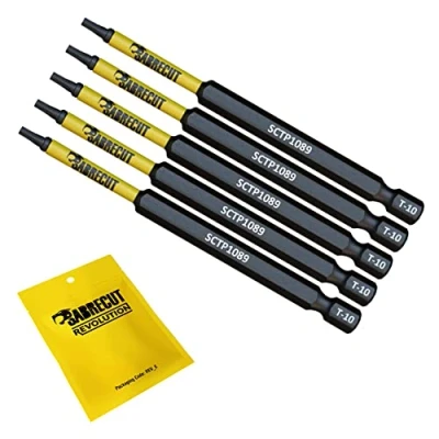 Afbeelding van 5 x SabreCut SCTP1089_5 89 mm T10 TX10 Torx Sabotagebestendige beveiliging Magnetische slagschroevendraaier Driver Bits Set Heavy Duty Compatibel met Dewalt Milwaukee Bosch Makita en meer