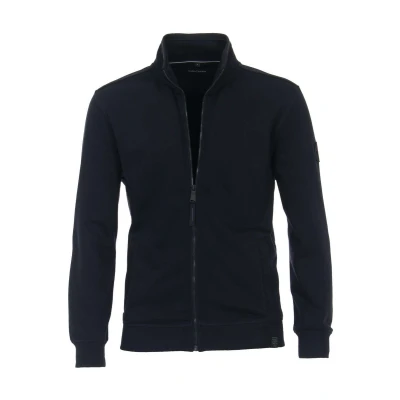 Afbeelding van Casa Moda vest heren katoen donkerblauw effen