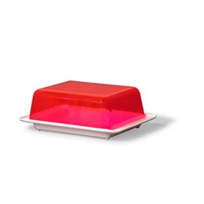 Afbeelding van Kimmel Botervloot, kunststof, wit/transparant rood,