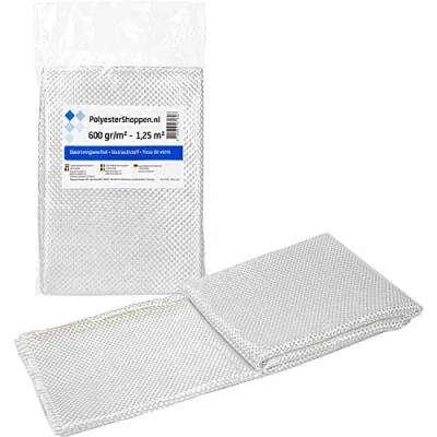 Afbeelding van POLYESTERSHOPPEN.NL Rovingweefsel Glasweefsel, 5 m², 600 g/m², speciaal voor polyesterhars, epoxyhars, GFK weefsel, glasvezelmat, aramideweefsel, laminaat